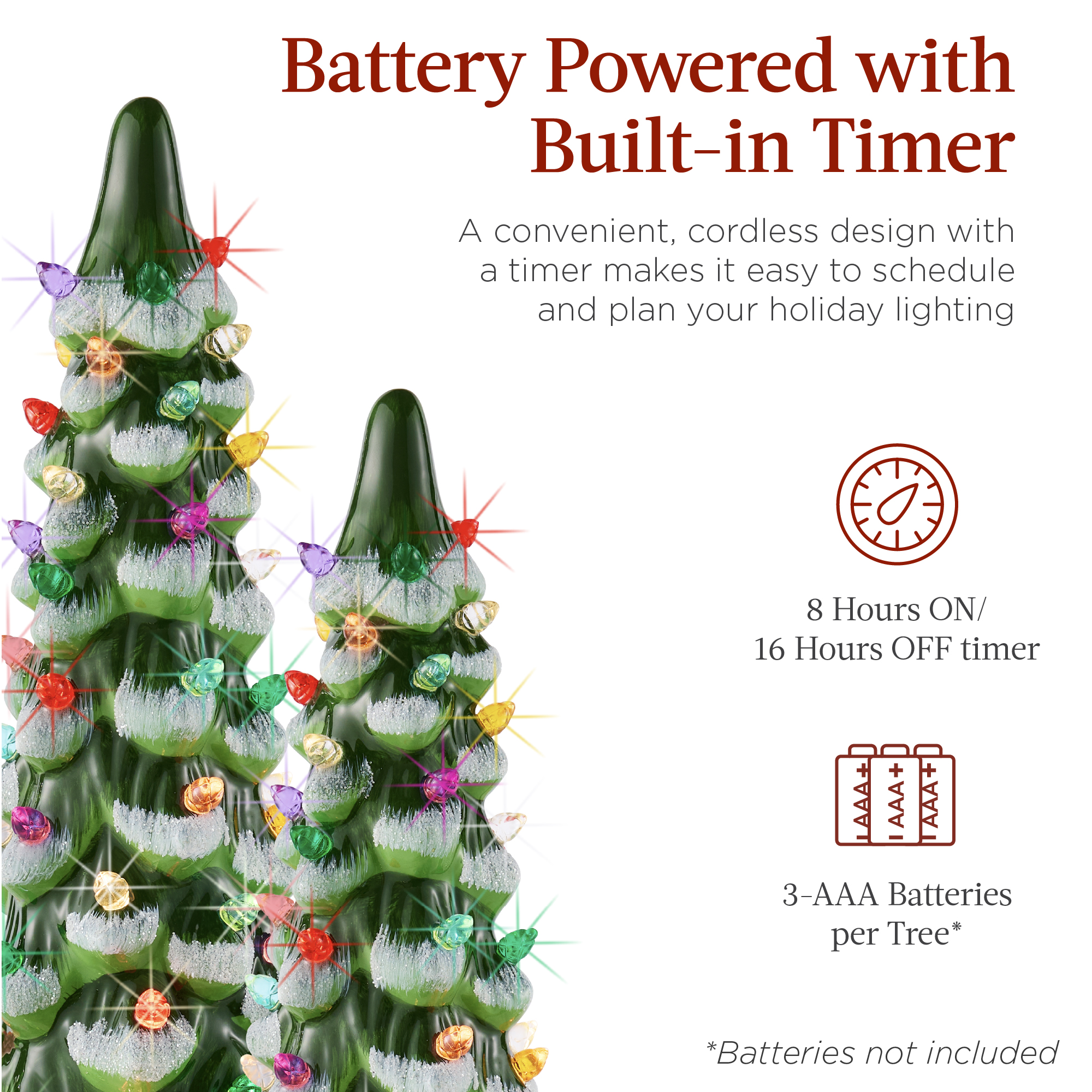 Best Choice Products 3-Piece Pre-Lit Ceramic Christmas Tree Set photo 4