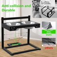 thumbnail image 4 of Sunmeyke Elevated Dog Bowls, Stainless Steel Raised Dog Bowls Adjustable to 3 Heights, 4.5", 8.5", 12", Antirust Stand for Small Medium Dogs and Pets, Black, 4 of 6