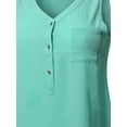 thumbnail image 4 of FashionOutfit Women's Solid V-Neck Chiffon Blouse Tank Top, 4 of 4