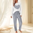 thumbnail image 5 of Valentine's Day Pajamas for Women Set Fall Fashion Must Have Womens Pajama Sets Crew Neck Fitness Pj Set Elbow Sleeve Matching Pjs for Couples Grey, 5 of 5