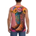 thumbnail image 4 of Bingfone Cowboy Boots With Flowers Pattern Men's Tank Tops Workout Sleeveless Tee Shirts Running Beach Tanks for Men-X-Large, 4 of 7