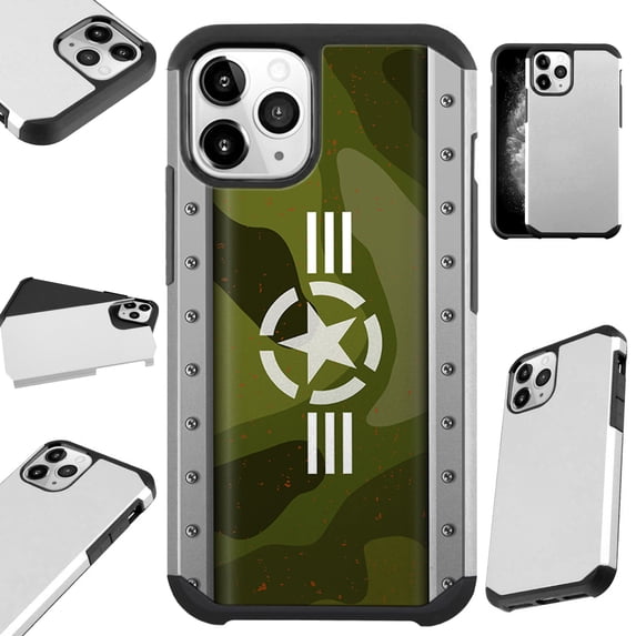 Compatible with iPhone 12 Mini Hybrid Fusion Guard Phone Case Cover (US Army Star)