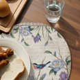 thumbnail image 3 of Spring Flowers Round 13 Inch Placemats Set of 8, Vintage Floral Leaves Birds Pastoral Botanical HeatResistant Non Slip Place Mats for Dining Table, Wipeable Kitchen Table Mats for Housewarming, 3 of 9