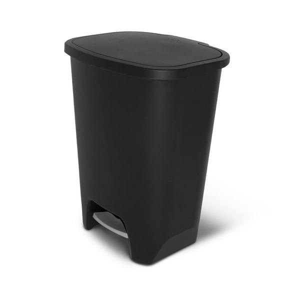 Open Box Glad Kitchen Trash Can with Lid, Foot Pedal and Garbage Bag Rings