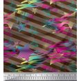 thumbnail image 1 of Soimoi Georgette Viscose Fabric Star & Diagonal Stripe Print Fabric by Yard 42 Inch Wide, 1 of 3