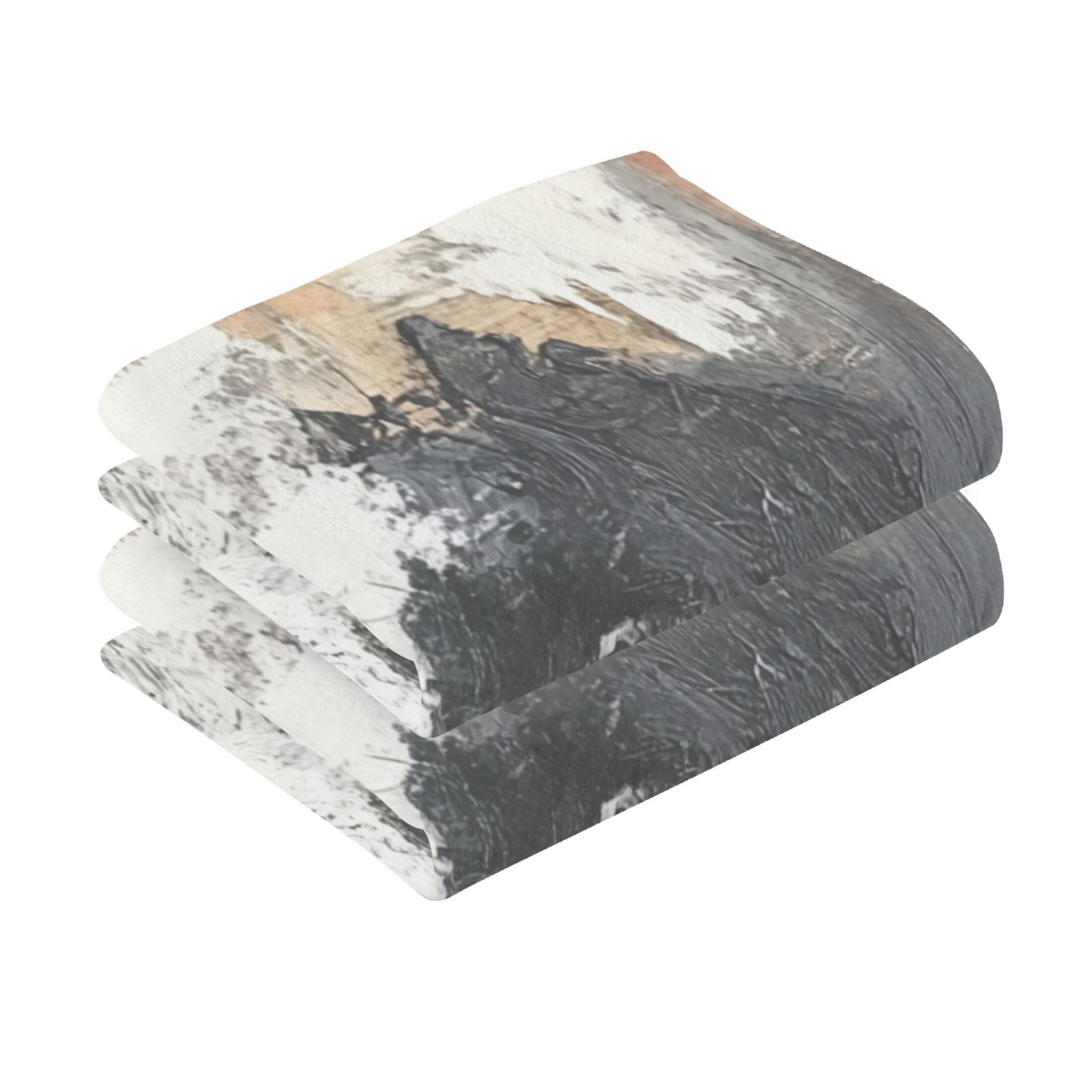 Cotton Towel Two-Piece 16x28 Inch One Sizex2 Face Towel Set Towel Set Cotton Hand Bath Towel Bathroom Beach Black and White Cute Dog