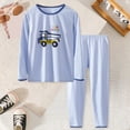 thumbnail image 2 of NOLDARES Toddler Boys Fall Outfit Baby Winter Clothes Long Sleeve Crewneck Sweatshirt Pants Set Color Block Sweats Size:9-10 Y,Blue, 2 of 5