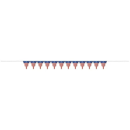 Amscan Holdings, Inc. Patriotic Red White and Blue Pennant Banner