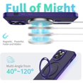 thumbnail image 2 of Designed for iPhone 12/12 Pro Case with Magnetic Invisible Stand, [Compatible with Magsafe] Slim Anti-Scratch Shockproof Translucent Matte Case for iPhone 12/12 Pro 6.1 inch, Dark Purple, 2 of 14