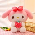 thumbnail image 3 of Peluche de almohada de 22/35 cm de Sanrio Strawberry Kuromi para niñas, peluche suave, muñeco de fresa Melody, 3 of 5