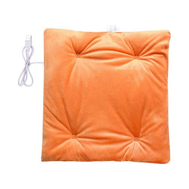 Advancent Almohadilla de calefacción eléctrica, asiento cuadrado de Color sólido, silla, sofá, calentador para clima frío, portátil, de Electrodomésticos Naranja