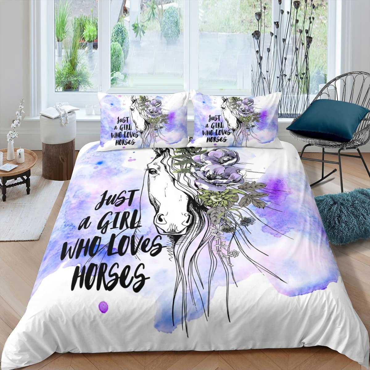 Erosebridal Girls Horse Bedding Set 