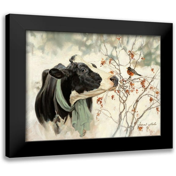Mohr, Bonnie 14x12 Black Modern Framed Museum Art Print Titled - The Winter Robin