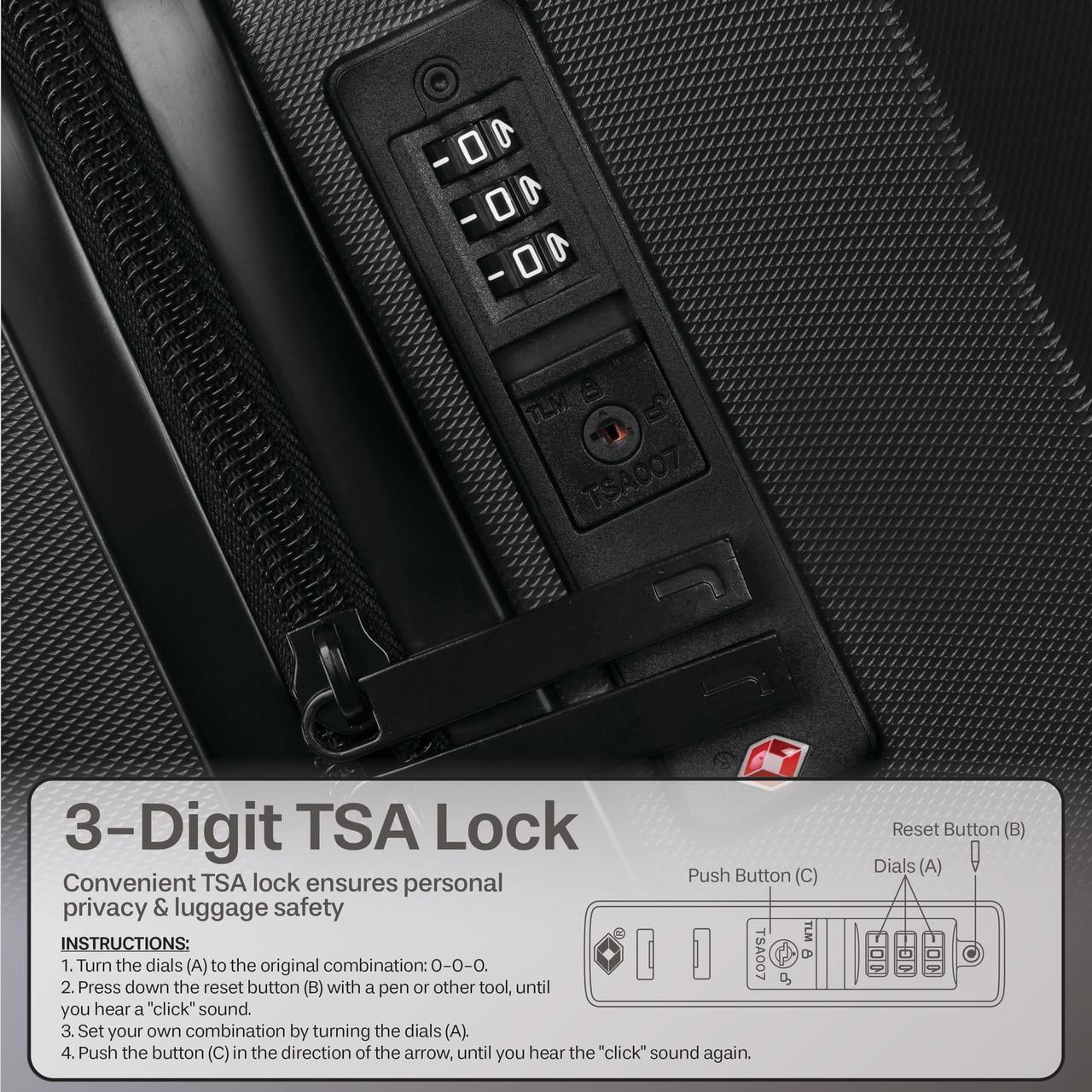 3-Piece Hardside Luggage Set: 28 Inch