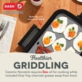 thumbnail image 6 of Dash Everyday Ceramic Nonstick Electric Griddle, 20"x10.5" Cooking Surface, Cream, 6 of 6