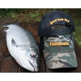 thumbnail image 5 of Fishoholic Camo Baseball Snapback Fishing Hat Silver Orange Logo on Front and Bend Your Rod on Back. Fishaholic Registered Trademark. Fly Fish for Bass Trout in Fresh or Saltwater. (Snap-Camo), 5 of 6