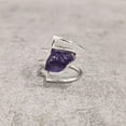 thumbnail image 2 of Natural Amethyst Ring, Rough Amethyst Gemstone Ring, Feb Birthstone, Double Band, 925 Sterling Silver, Womens Ring, Christmas, Thanksgiving, Handmade, Statement Jewelry, Rough Gemstone Jewelry, 2 of 6