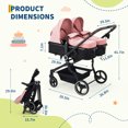 thumbnail image 2 of Roromall Side by Side Double Stroller for Twins, Adjustable Compact Folding Baby Travel Stroller with High Landscape Seat, Lightweight Canopy & Recline for Infant and Toddler, 2 of 7