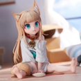 thumbnail image 5 of Figura de Anime de cabeza dorada My Cat Is A Kawaii Girl, Sakura, harina de soja, sentarse y comer peces, juguete coleccionable de PVC, 14/21CM, 5 of 5