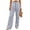 A444-Navy, variant on Wide Leg Pants for Women Striped Cotton Pants High Waisted with Button Closure and Pockets Casual Trousers