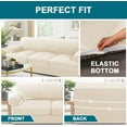 thumbnail image 3 of 4 Piece T Cushion Sofa Slipcovers Stretch Couch Cover Furniture Covers with 3 Individual T Cushion Covers, Machine Washable (3 Cushion Sofa, Porcelain), 3 of 14