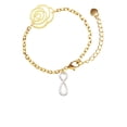 thumbnail image 2 of Delight Jewelry Silvertone Medium Elegant Infinity Sign Gold-tone Flower Link Chain Bracelet, 6.75"+2" Extender, 2 of 4