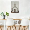 thumbnail image 4 of Vintage White Chapel Canvas Wall Art, Rustic Christian Decor, Textured Country Church Artwork for Living Room, Ready to Hang, 4 of 5
