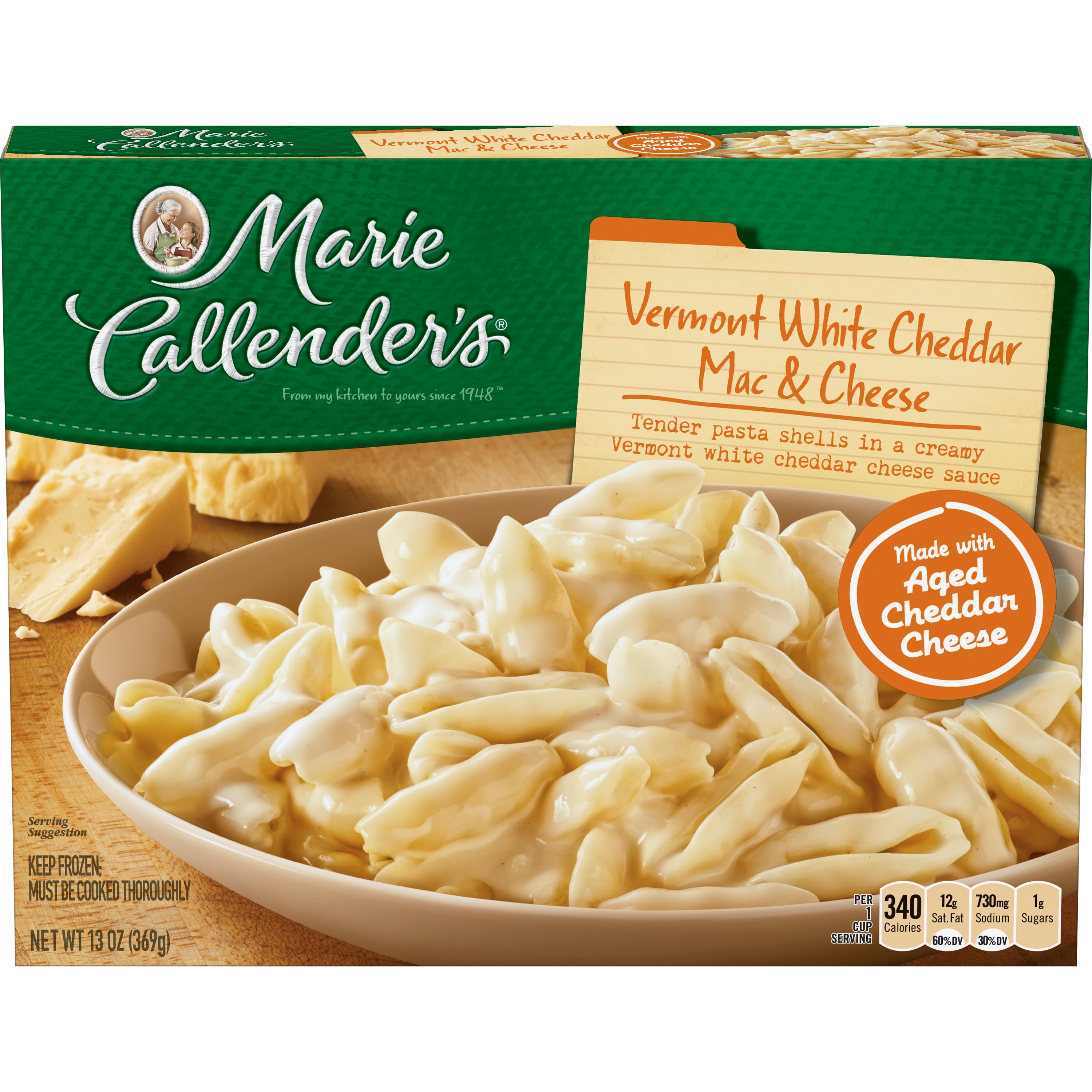 Marie Callender’s Frozen Dinner, Vermont White Cheddar Mac & Cheese, 13