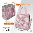 thumbnail image 3 of Pioneer Flower Floral Print Pattern Insulated Lunch Bag for Women & Adults,Large Portable Soft Cooler Lunch Bag,Thermal Food Storage Tote with Pearl Cotton,8.66L,8.75x5.75x9.5 Inch, 3 of 6