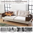 thumbnail image 4 of Jokapy PU Leather Armrest Covers Stretch Arm Covers Slipcovers for Recliner Sofa, Set of 2, Coffee, 4 of 11
