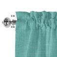 thumbnail image 4 of Vintage Teal Green Rod Pocket Curtain Valance, Farmhouse Retro Solid Color Linen Texture Farmhouse Window Valance for Living Room, Bedroom, Kitchen 54"W x 18"L, 4 of 9