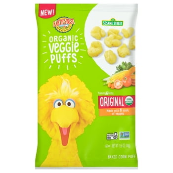 Earth's Best Sesame Street Baby Snack  Original Veggie Puffs, 1.55 oz Bag