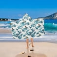 thumbnail image 2 of Yayeee Kids Hooded Towel with Hand Pockets Beach Soft Absorbent Bath Wrap 50 x 23.5 inch, Green Ocean Waves Pattern, 2 of 5