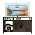 thumbnail image 6 of BELLEZE 58" Modern Farmhouse TV Stand for TVs Up to 65", Double Barn Door Entertainment Center with Storage Shelves and Cabinets - Preston (Espresso), 6 of 7