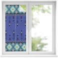 thumbnail image 2 of Navy Blue Boho Window Privacy Film, Vintage Ethnic Tribe Abstract Art Retro Static Cling UV Sun Blocking Tint Film Heat Control Windows Films for Bedroom Bathroom, Window Stickers 17.7"x39.3", 2 of 8