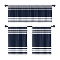 thumbnail image 2 of Striped Rod Pocket Kitchen Curtains,Navy Blue White Tier and Valance Curtains,Light Filtering Short Window Treatments for Bathroom,Bedroom,Living Room and Cafe, 2 of 5