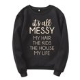 thumbnail image 1 of Gibobby Blusa Mujer Sudadera sin capucha para mujer Sudadera casual de otoño de manga larga Blusa ligera con botones en la parte superior（Negro， L), 1 of 5