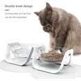 thumbnail image 2 of Cuenco para gatos, cuenco para comida para gatos, cuenco doble para gatos con inclinación de 15 °, juego de cuencos para gatos antisalpicaduras y antideslizantes, cuenco elevado para gatos, comida y agua para cachorros Rojo Verde MX-0128234FYD, 2 of 5