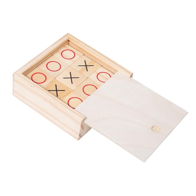 Juego de tres en raya de madera, juegos de rompecabezas hechos a mano, juegos de mesa familiares, tres en raya 111 cm x 111 cm x 4 cm