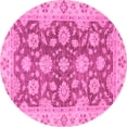 thumbnail image 1 of Ahgly Company Indoor Round Oriental Pink Traditional Area Rugs, 4' Round, 1 of 4