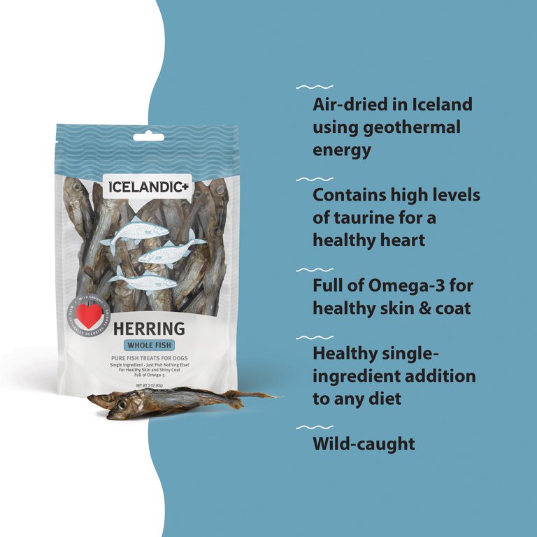 Icelandic+ Herring Dog Treats, Whole Fish, Single Ingredient