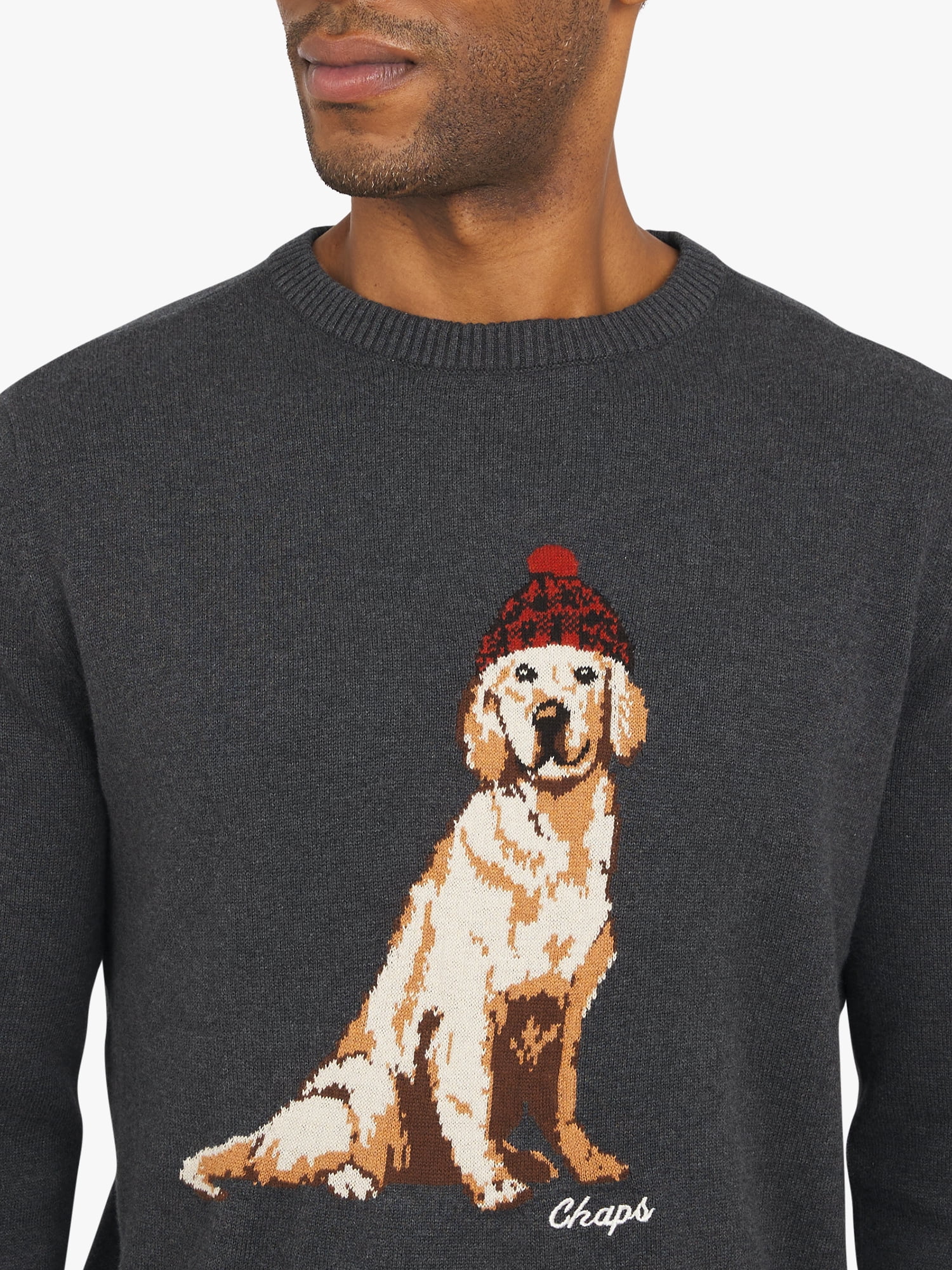 Chaps Men's & Big Men's Cotton Novelty Holiday Crewneck Sweater, Sizes S-3XL