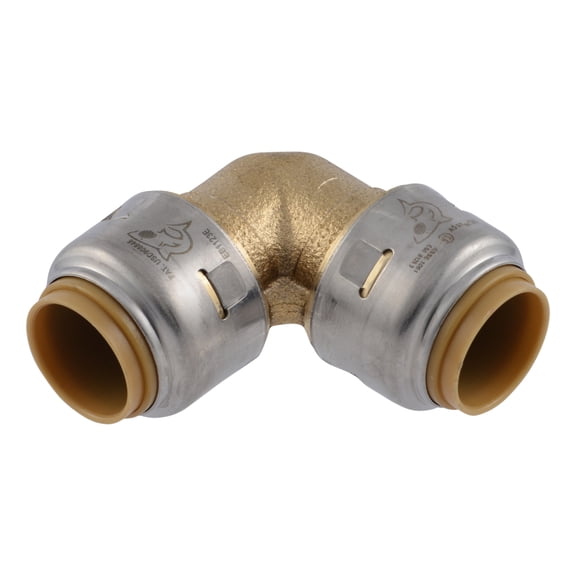 SharkBite Max 1/2 Inch 90-Degree Elbow, Push-to-Connect Brass Plumbing Fitting, PEX Pipe, Copper, CPVC, UR248A