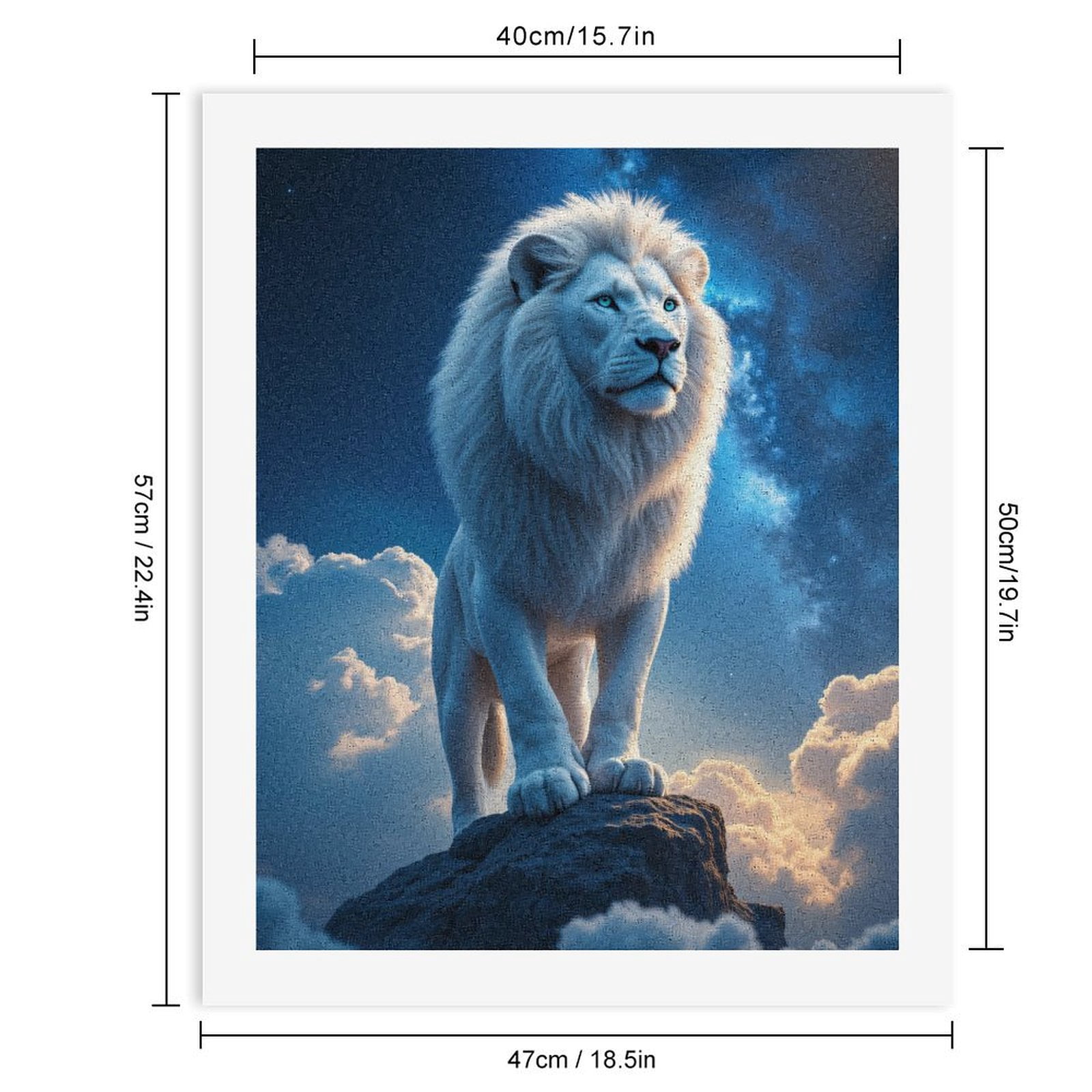 Paint by Numbers Kit for Adults, White Lion Standing On Rock Paint by Numbers, Easy Paint by Numbers Kit for Adults Beginner, DIY Adult Paint by Number Kits on Canvas, Home Decor