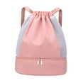 thumbnail image 3 of Runquan Drawstring Backpack Adjustable Strap Sports Backpack Water Resistant Gym Bag Pink, 3 of 8