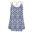 thumbnail image 5 of Goodeals Printed Tank Tops for Women Summer Loose Flowy Shirts Fashion Double Spaghetti Strap Camisole Dressy Casual Sleeveless Work Blouses Square Neck Outfits(Blue,L), 5 of 6