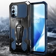 thumbnail image 5 of Nagebee Case for OnePlus Nord N200 5G with Tempered Glass Screen Protector (Full Coverage), Belt Clip Built-in Kickstand Dual Layer Full Body Protective Shockproof Rugged Case (Blue), 5 of 5