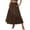 Brown, variant on Women's Effortless Boho-Chic Asymmetric Ruffle Maxi Cotton Blend Skirt with Pockets - Cool Pleated Long Skirt for Resort Getaways & Summer Sunday Strolls