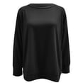 thumbnail image 4 of Rovga Women Sweatshirts O-Neck Sweatshirt Loose Fit Oversized Pullover With Zippered Side Slits Long Sleeve Tops For Fall Fashion Stylish Outwear, 4 of 5