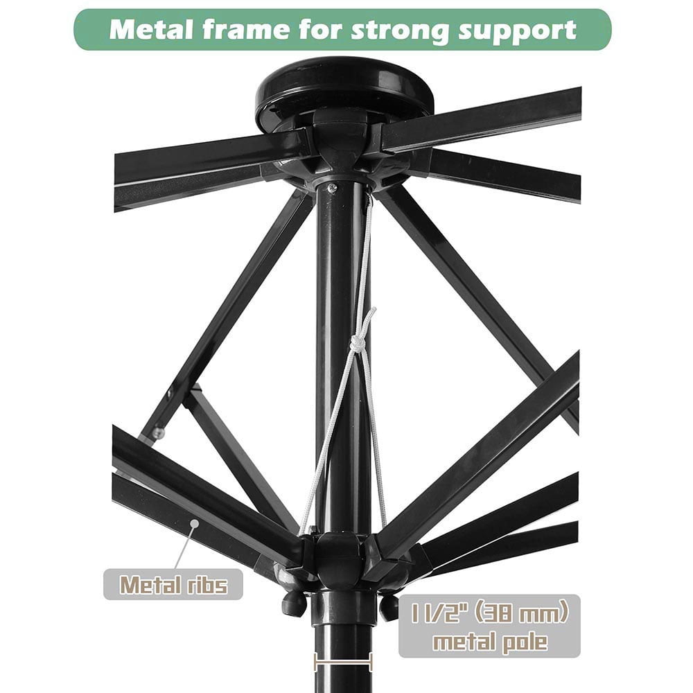 Yescom 10x6 5ft Outdoor Rectangular Solar Powered Led Lighted Patio Umbrella Table Market Umbrella With Crank And Tilt Walmart Com Walmart Com